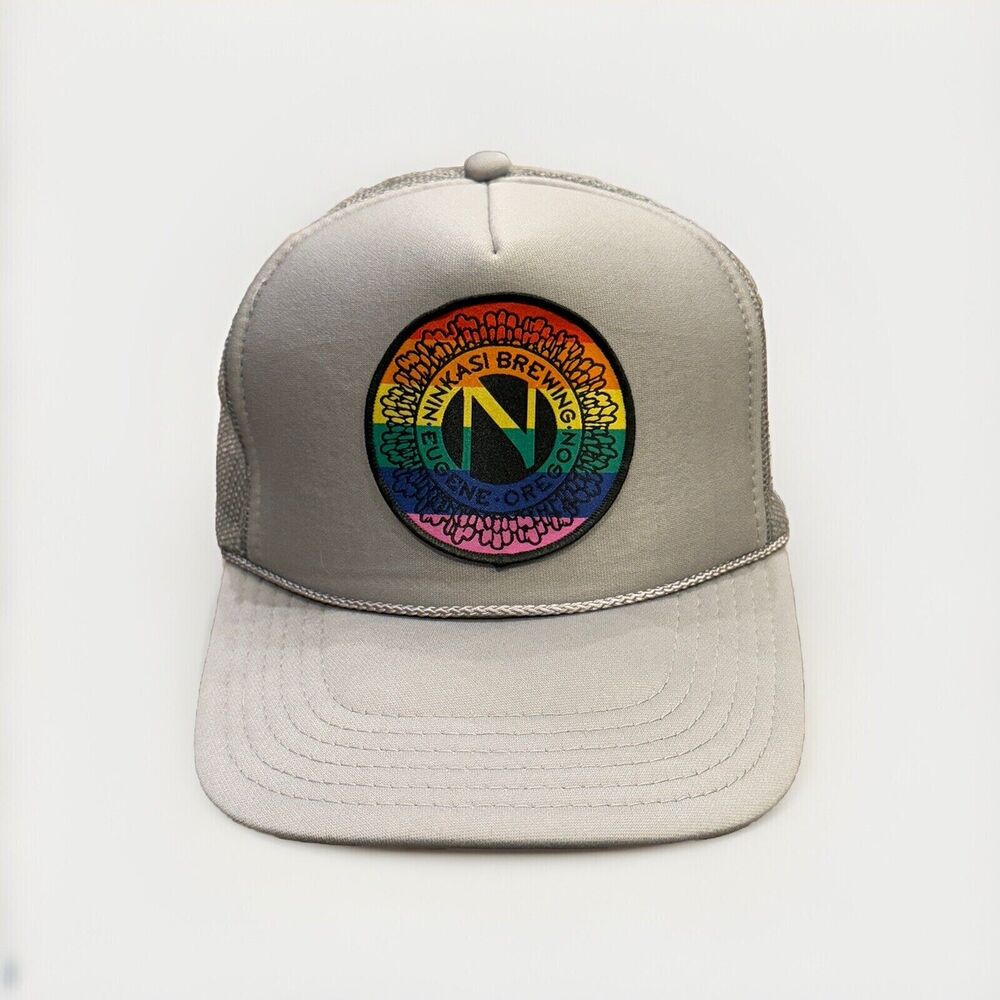 Ninkasi Brewing Unisex Gray Pride Patch Adjustable Snapback Trucker Hat Mesh Cap